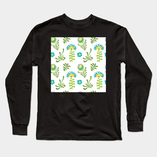 Elegance Seamless pattern with flowers Long Sleeve T-Shirt by Olga Berlet